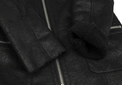 ARMANI JEANS Boa Lined Zip Blouson Black Size 38