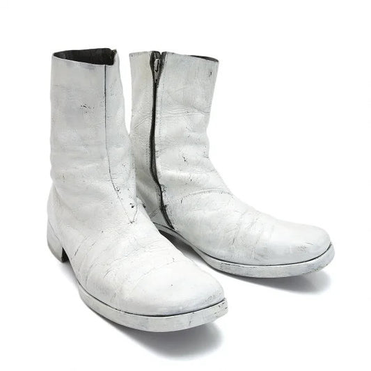 Maison Martin Margiela Square Toe Boots White Size 28cm