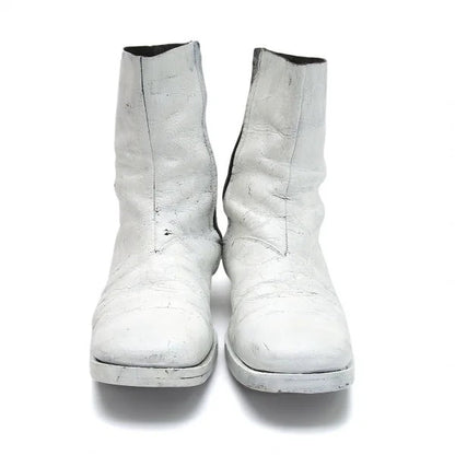 Maison Martin Margiela Square Toe Boots White Size 28cm