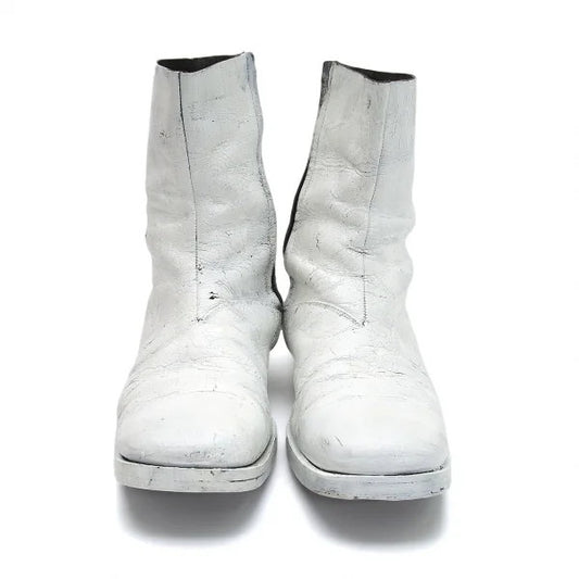 Maison Martin Margiela Square Toe Boots White Size 28cm