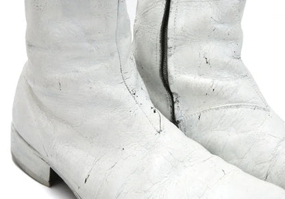 Maison Martin Margiela Square Toe Boots White Size 28cm