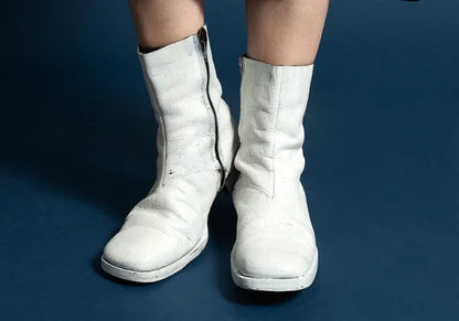 Maison Martin Margiela Square Toe Boots White Size 28cm