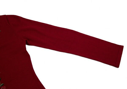 KEITA MARUYAMA Floral Embroidered Knit Cardigan Red Size 1