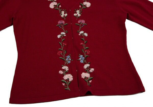 KEITA MARUYAMA Floral Embroidered Knit Cardigan Red Size 1
