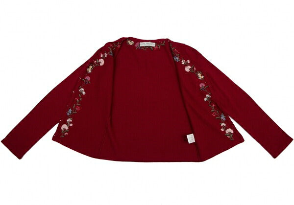 KEITA MARUYAMA Floral Embroidered Knit Cardigan Red Size 1