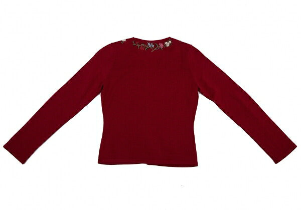 KEITA MARUYAMA Floral Embroidered Knit Cardigan Red Size 1