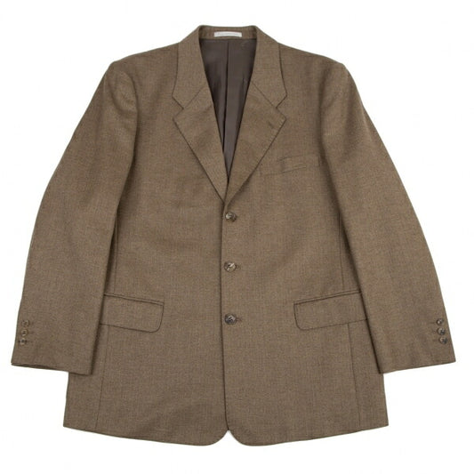 Papas Cashmere Blend Wool Herringbone Jacket Mocha Size 48M