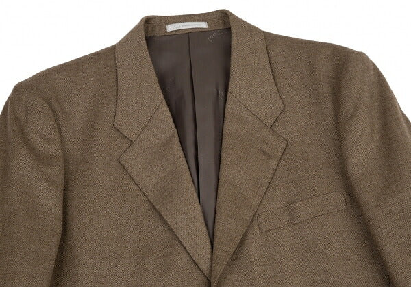 Papas Cashmere Blend Wool Herringbone Jacket Mocha Size 48M