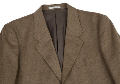 Papas Cashmere Blend Wool Herringbone Jacket Mocha Size 48M