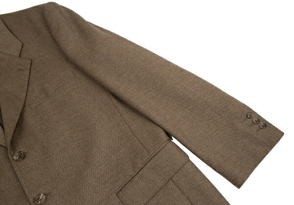 Papas Cashmere Blend Wool Herringbone Jacket Mocha Size 48M