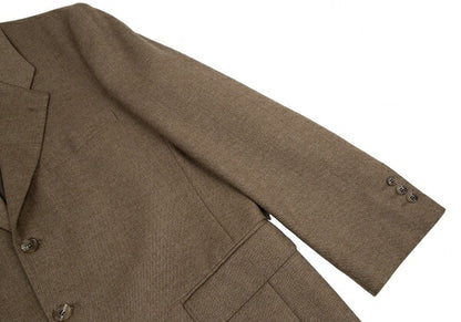 Papas Cashmere Blend Wool Herringbone Jacket Mocha Size 48M