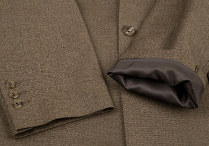 Papas Cashmere Blend Wool Herringbone Jacket Mocha Size 48M