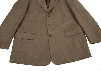 Papas Cashmere Blend Wool Herringbone Jacket Mocha Size 48M