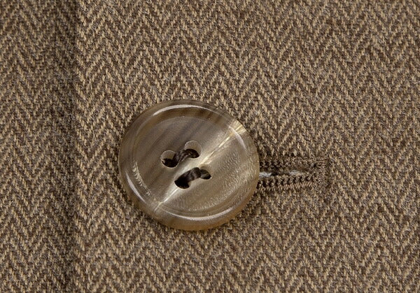 Papas Cashmere Blend Wool Herringbone Jacket Mocha Size 48M
