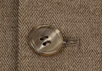 Papas Cashmere Blend Wool Herringbone Jacket Mocha Size 48M