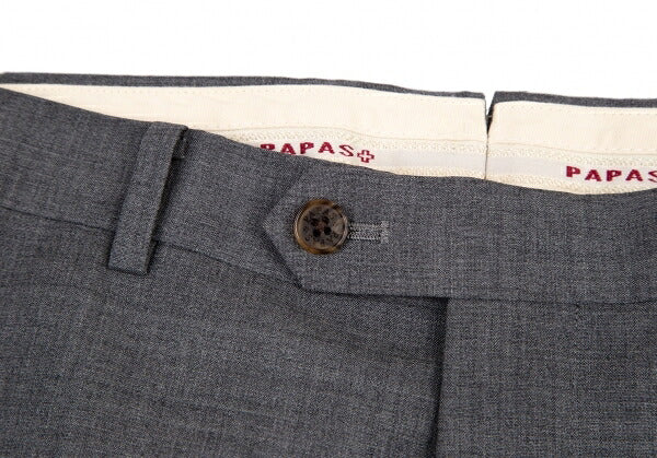 Papas Italian Wool Tapered Pants Gray Size LL