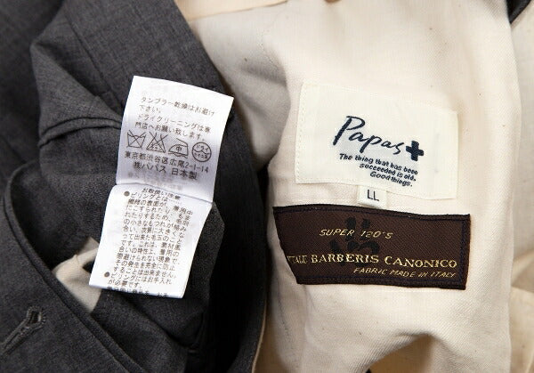 Papas Italian Wool Tapered Pants Gray Size LL