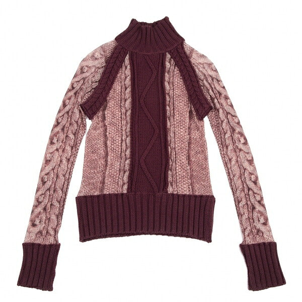 Jean Paul GAULTIER MAILLE FEMME Knit Top Bordeaux Size S