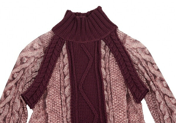 Jean Paul GAULTIER MAILLE FEMME Knit Top Bordeaux Size S