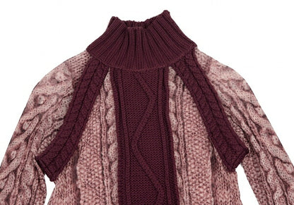 Jean Paul GAULTIER MAILLE FEMME Knit Top Bordeaux Size S