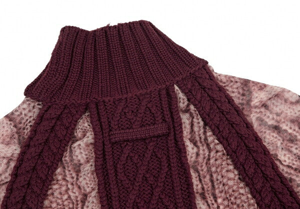 Jean Paul GAULTIER MAILLE FEMME Knit Top Bordeaux Size S