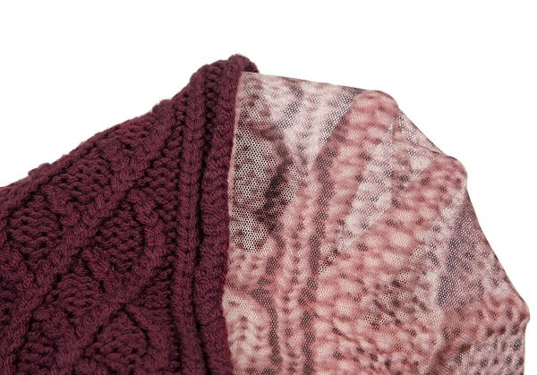 Jean Paul GAULTIER MAILLE FEMME Knit Top Bordeaux Size S