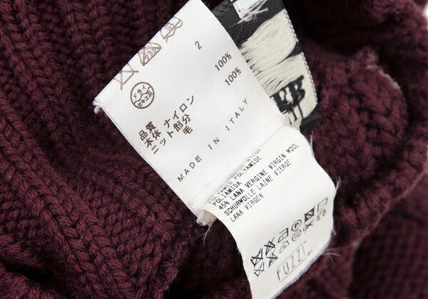 Jean Paul GAULTIER MAILLE FEMME Knit Top Bordeaux Size S