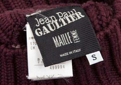 Jean Paul GAULTIER MAILLE FEMME Knit Top Bordeaux Size S