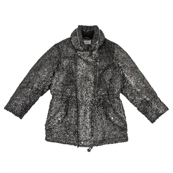 ISSEY MIYAKEMEN Foil Print Faux Fur Half Coat Black Size M