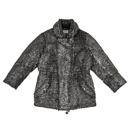 ISSEY MIYAKEMEN Foil Print Faux Fur Half Coat Black Size M