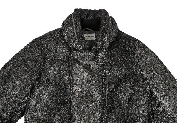 ISSEY MIYAKEMEN Foil Print Faux Fur Half Coat Black Size M