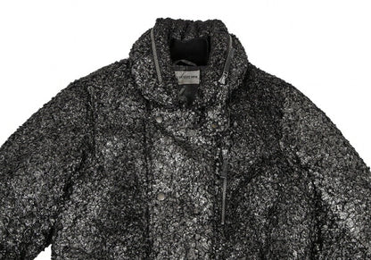 ISSEY MIYAKEMEN Foil Print Faux Fur Half Coat Black Size M