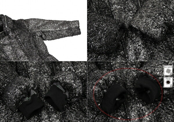 ISSEY MIYAKEMEN Foil Print Faux Fur Half Coat Black Size M