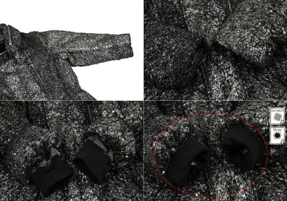 ISSEY MIYAKEMEN Foil Print Faux Fur Half Coat Black Size M
