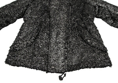 ISSEY MIYAKEMEN Foil Print Faux Fur Half Coat Black Size M