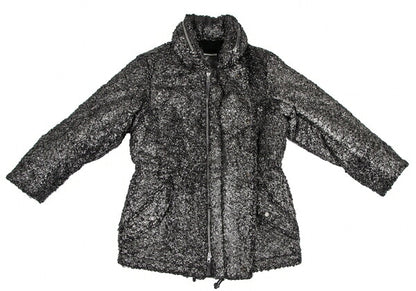 ISSEY MIYAKEMEN Foil Print Faux Fur Half Coat Black Size M