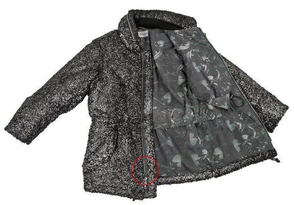 ISSEY MIYAKEMEN Foil Print Faux Fur Half Coat Black Size M