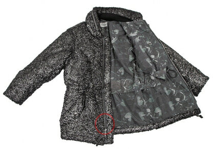 ISSEY MIYAKEMEN Foil Print Faux Fur Half Coat Black Size M