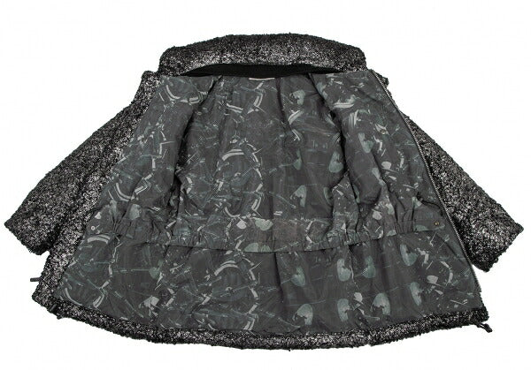 ISSEY MIYAKEMEN Foil Print Faux Fur Half Coat Black Size M