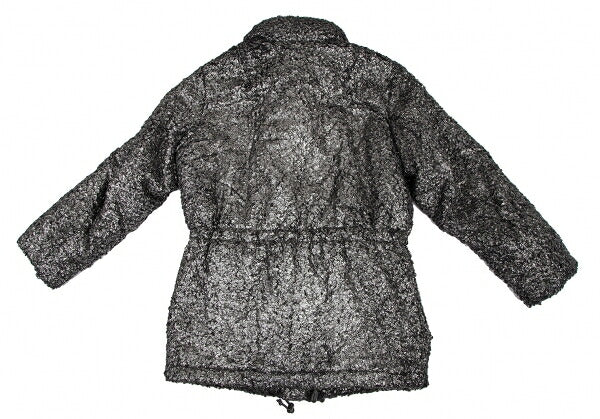 ISSEY MIYAKEMEN Foil Print Faux Fur Half Coat Black Size M
