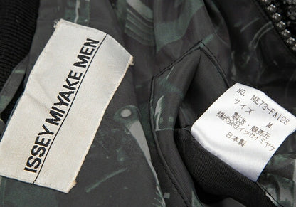 ISSEY MIYAKEMEN Foil Print Faux Fur Half Coat Black Size M