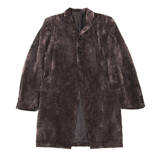 Yohji Yamamoto POUR HOMME Crushed Velour Jacket Mocha Size M