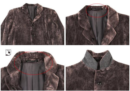 Yohji Yamamoto POUR HOMME Crushed Velour Jacket Mocha Size M