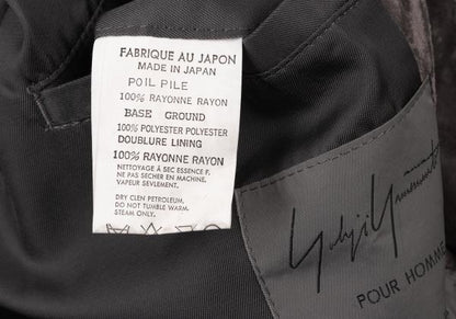 Yohji Yamamoto POUR HOMME Crushed Velour Jacket Mocha Size M