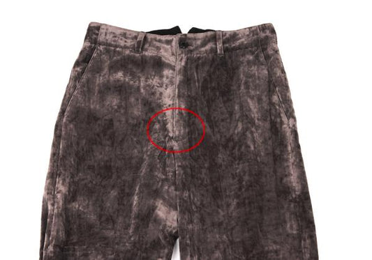 Yohji Yamamoto POUR HOMME Crushed Velour Pants Brown Size S