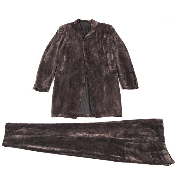 Yohji Yamamoto POUR HOMME Crushed Velour Suit Mocha