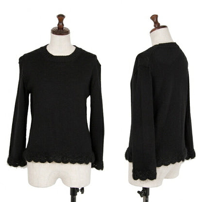 COMME des GARCONS Wool Nylon Hem Knit Sweater Black Size M