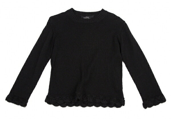 COMME des GARCONS Wool Nylon Hem Knit Sweater Black Size M
