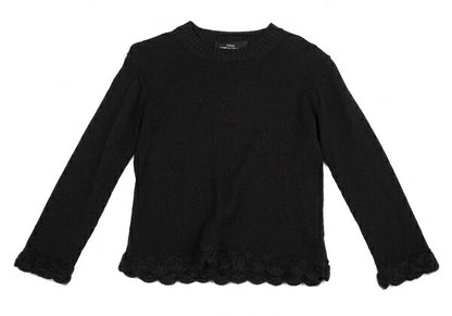 COMME des GARCONS Wool Nylon Hem Knit Sweater Black Size M