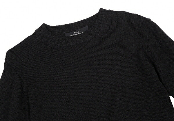 COMME des GARCONS Wool Nylon Hem Knit Sweater Black Size M
